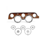 1968 Mustang Instrument Bezel & Lens Kit - Deluxe Woodgrain with Tach