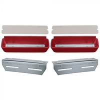 1964 - 1967 Mustang Deluxe Pony Door Panel Kit (Bright Red)