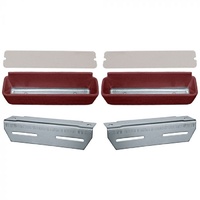 1964 - 1967 Mustang Deluxe Pony Door Panel Kit (Dark Red)
