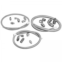 Power Steering Remote Reservoir Stainless Braid Hose & Fitting Kit