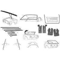 1964 - 1966 Mustang Complete Rubber Kit Weatherstrips Door Screen Seals Coupe