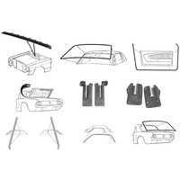 1964 - 1966 Mustang Deluxe Rubber Kit Weatherstrips Door Screen Seals Coupe