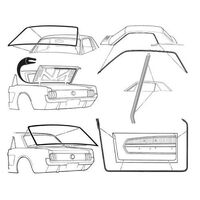 1964 - 1966 Mustang Basic Rubber Kit Weatherstrips Door Screen Seals Coupe