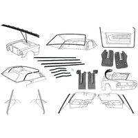1964 - 1966 Mustang Complete Rubber Kit Weatherstrips Door Screen Roof Seals Convertible
