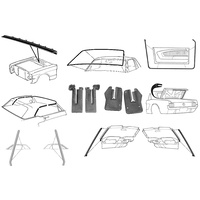 1964 - 1966 Mustang Deluxe Rubber Kit Weatherstrips Door Screen Roof Seals Convertible