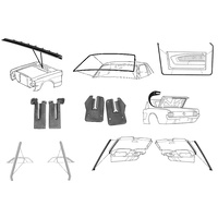 1964 - 1966 Mustang Basic Rubber Kit Weatherstrips Door Screen Seals Convertible
