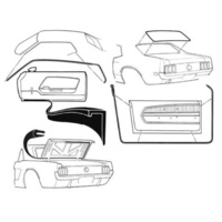 1969 - 1970 Mustang Rubber Kit Weatherstrips Door Screen Seals Coupe