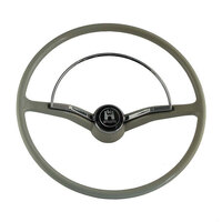 1953 - 1973 Volkswagen VW Beetle Steering Wheel, Chrome Horn Ring & Button Kit - Grey