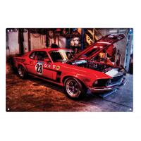 Ford Mustang 1969 Boss 302  Large Metal Tin Sign 17" X 11"