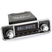 RetroSound Radio for 1958-67 VW Beetle with Hooded Plate/VW Bus/1974-79 VW Transporter - LAB-M1B-507-06-76