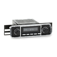 RetroSound Radio for 1958-67 VW Beetle with Hooded Plate/VW Bus/1974-79 VW Transporter - LABC-M1B-507-36-76