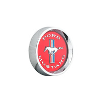 Mustang Tri-bar, Legendary Wheel Center Cap - Red