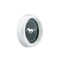 Black "Magnum" Style Pony Center Cap with Satin Bezel