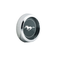 Black "Magnum" Style Pony Center Cap - Chrome Bezel