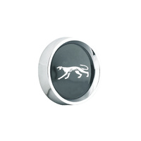 Legendary Wheel Center Cap - Black Cougar with Chrome Bezel