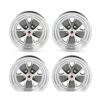 15 x 7 & 16 x 8 Styled Steel Alloy Wheel SET 4 with Caps & Nuts - Charcoal Grey