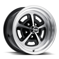 15 x 7 Magnum Alloy Wheel, 5 on 4.75 BP, 4.25 BS, Gloss Black/Machined