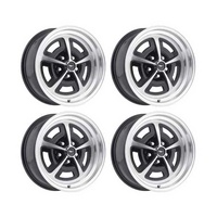 17 x 8 Magnum Alloy Wheel Gloss Black SET 4 with Mustang Caps & Nuts
