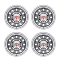 Legendary Wheel Co LW60 12-Slot Alloy Wheel Charcoal 15" x 7" 4-lug Set 4 with Plain Caps & Nuts