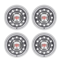 Legendary Wheel Co LW60 12-Slot Alloy Wheel Charcoal 15" x 7" 5-lug Set 4 with Plain Caps & Nuts