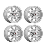 Legendary Wheel Co LW80 MiniLite T/A Alloy Wheel Silver 15" x 7" Set 4 with Caps & Nuts
