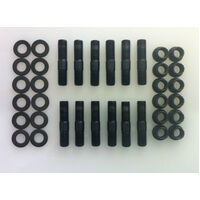 12 Point Flange Nut, Washer & Stud M10 x 1.25 Black Oxide - Set of 12