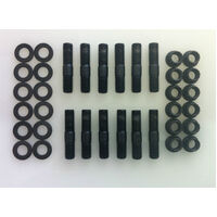 12 Point Flange Nut, Washer & Stud M10 x 1.25 Black Oxide