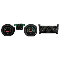 1981 - 1973 Ford Mustang Big Horse MHX Instruments Black Alloy Background Red Lighting Metric