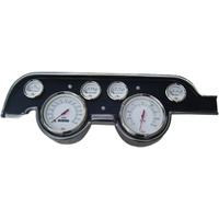 1967 - 1968 Mustang 6 Gauge Instrument Bezel - Chrome & Black without Wiper Switch