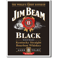 Jim Beam  Black Label  Large Metal Tin Sign 40.6cm X 31.7cm Genuine American Made