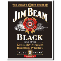Jim Beam – Black Label – Large Metal Tin Sign 40.6cm X 31.7cm Genuine American Made
