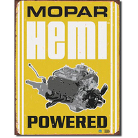 MOPAR  Hemi Powered  Large Metal Tin Sign 40.6cm X 31.7cm Genuine American Made