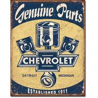 Chevy Parts  Pistons  Large Metal Tin Sign 40.6cm X 31.7cm Genuine American Made