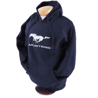 Mustang Hoodie Sweatshirt - Navy Blue - X Large