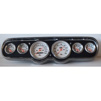 6 Gauge Kit - White Gauges - 3 3/8" & 2 1/16" - MPH