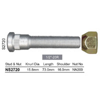 1964 - 1973 Mustang Long Wheel Stud & Standard Wheel Nut - Front Drum