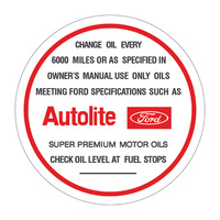 XW XY Falcon V8 Autolite Oil Cap Decal