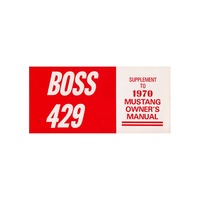 1970 Mustang Boss 429 Owners Manual