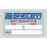 Shelby Oil Service Reminder Decal