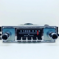 Platinum-Series Bluetooth AM/FM Radio Assembly for 1965-66 Chrysler Valiant VC - Chrome w/ Ivory Buttons