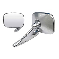 Universal Retro-Style Rounded Rectangular Door Mirror 139mm - Single