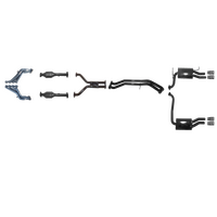 Full Exhaust System w/ Tuned Headers (No Centre Muffler/DualOutlet) for Ford Falcon BF GT 5.4L Boss