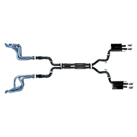 3" Exhaust System w/ Ceramic Coated Headers & Cats (RHD) Quad Tip Rear for 2018-23 Ford Mustang Coupe 5.0L Coyote