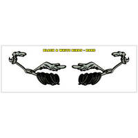 1975 Plymouth Road Runner Running Door Bird Decal Set - Reflective Black/White Bird