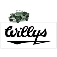 Jeep Willys Script Logo Decal (Size 25" Tall x 625" Long) Silver Metallic