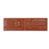 Vehicle Emission Decal SRS Notice for Holden Commodore VT V6 Series 2/VX V6