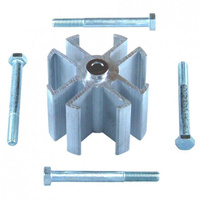 Universal Aluminum Fan Spacer 2" Thick 5/8" Pilot With Bolts, Washers - Machined