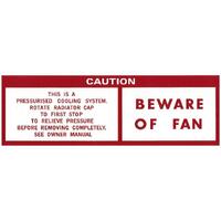 Beware Of Fan Decal for Holden HQ HJ HX, LH