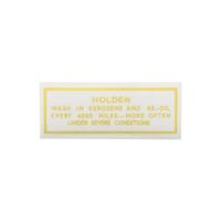 Oil Cap Decal for Holden EH HK HT HG HQ