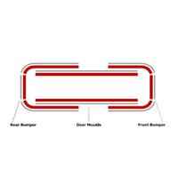 Red & Silver Body Stripe Decal Kit for Holden Commodore VL Berlina Sedan